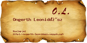 Ongerth Leonidász névjegykártya